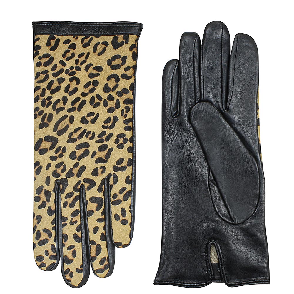 Laimbock handschoenen panterprint Isaba black - zwart beide