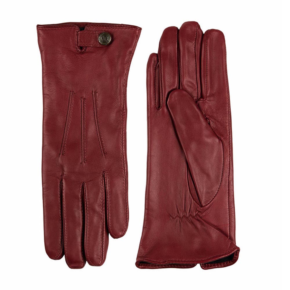 Laimbock handschoenen Scarlino rood deep burgundy fleece gevoerd