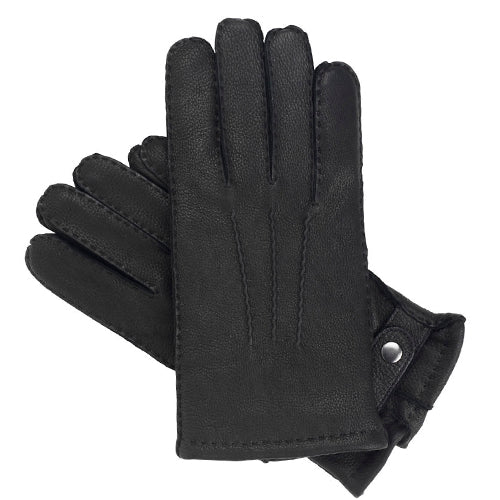 Southcombe hertenlederen heren handschoenen Hamdon met verstelbare polsband zwart black